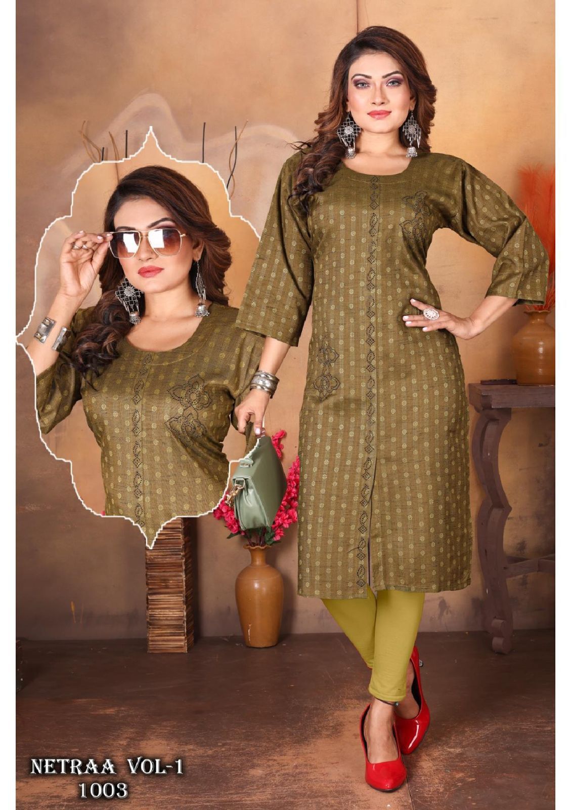 Jlf Netraa Vol 1 1001 To 1008 Designer Kurtis Catalog
